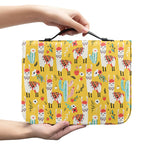 Yellow Llama Pattern Print Leather Bible Cover