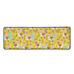 Yellow Llama Pattern Print Long Kitchen Mat