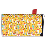 Yellow Llama Pattern Print Mailbox Cover