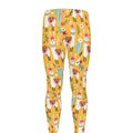 Yellow Llama Pattern Print Men's Leggings