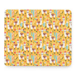 Yellow Llama Pattern Print Mouse Pad