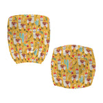 Yellow Llama Pattern Print Office Chair Cover