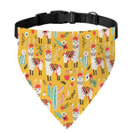 Yellow Llama Pattern Print Over The Collar Dog Bandana