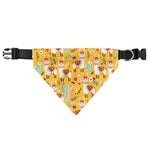 Yellow Llama Pattern Print Over The Collar Dog Bandana