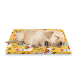 Yellow Llama Pattern Print Pet Cooling Mat Cover