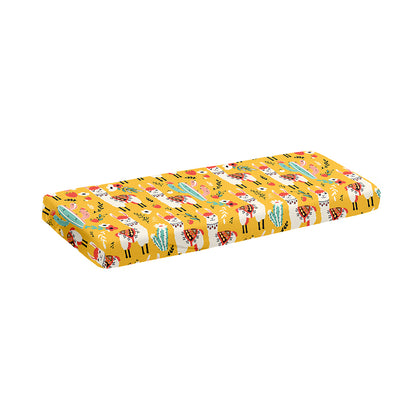 Yellow Llama Pattern Print Piano Keyboard Cover