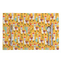 Yellow Llama Pattern Print Placemat