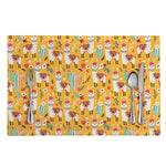 Yellow Llama Pattern Print Placemat