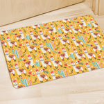 Yellow Llama Pattern Print Polyester Doormat