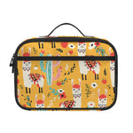 Yellow Llama Pattern Print Portable Lunch Bag
