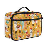 Yellow Llama Pattern Print Portable Lunch Bag