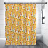 Yellow Llama Pattern Print Premium Shower Curtain