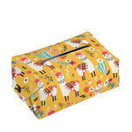 Yellow Llama Pattern Print Rectangle Tissue Box Cover