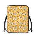 Yellow Llama Pattern Print Rectangular Crossbody Bag
