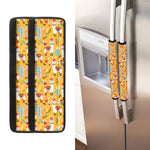 Yellow Llama Pattern Print Refrigerator Handle Covers