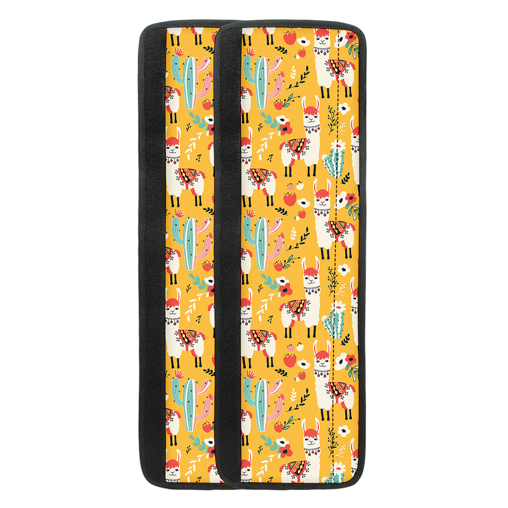 Yellow Llama Pattern Print Refrigerator Handle Covers