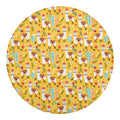 Yellow Llama Pattern Print Round Blanket