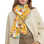 Yellow Llama Pattern Print Scarf