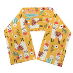 Yellow Llama Pattern Print Scarf
