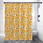 Yellow Llama Pattern Print Shower Curtain