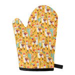 Yellow Llama Pattern Print Single Oven Mitt