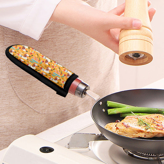 Yellow Llama Pattern Print Skillet Handle Cover