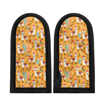 Yellow Llama Pattern Print Skillet Handle Cover