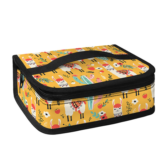 Yellow Llama Pattern Print Small Lunch Bag