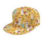 Yellow Llama Pattern Print Snapback Cap