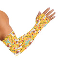 Yellow Llama Pattern Print Sun Protection Arm Sleeves