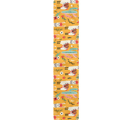 Yellow Llama Pattern Print Table Runner