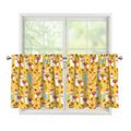 Yellow Llama Pattern Print Tier Curtains