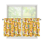 Yellow Llama Pattern Print Tier Curtains