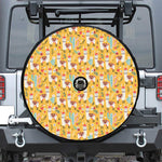 Yellow Llama Pattern Print Tire Cover With Camera Hole