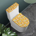 Yellow Llama Pattern Print Toilet Lid And Tank Cover Set