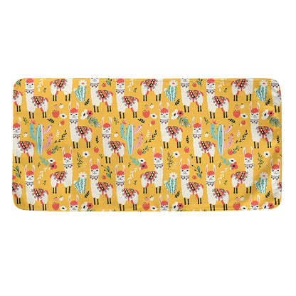 Yellow Llama Pattern Print Towel