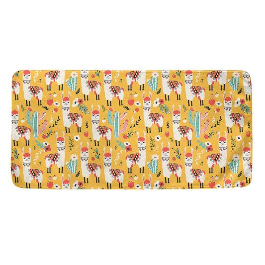 Yellow Llama Pattern Print Towel
