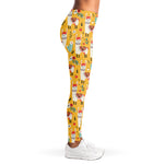 Yellow Llama Pattern Print Women's Leggings