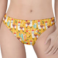 Yellow Llama Pattern Print Women's Thong