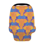 Yellow Mandala Elephant Pattern Print Baby Seat Cover