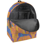 Yellow Mandala Elephant Pattern Print Backpack