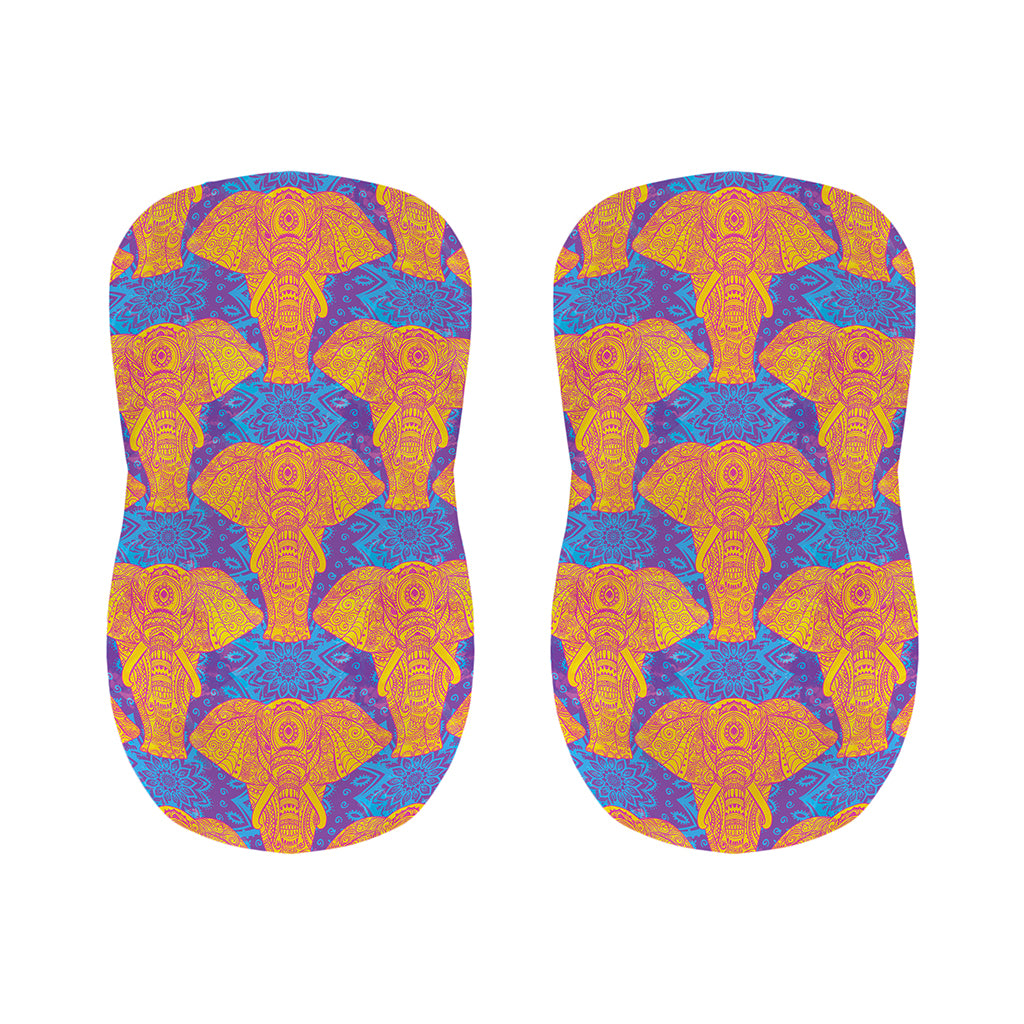 Yellow Mandala Elephant Pattern Print Bar Stool Covers