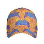 Yellow Mandala Elephant Pattern Print Baseball Cap