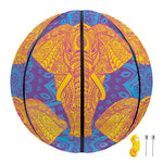 Yellow Mandala Elephant Pattern Print Basketball