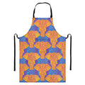 Yellow Mandala Elephant Pattern Print Bib Apron With Pocket