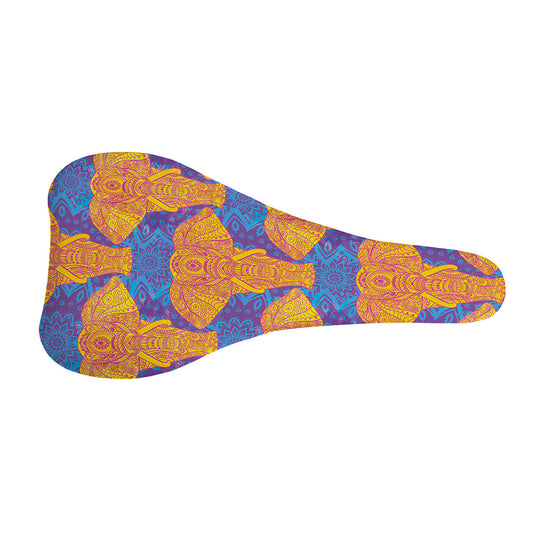 Yellow Mandala Elephant Pattern Print Bicycle Seat Cover