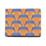 Yellow Mandala Elephant Pattern Print Bifold Wallet