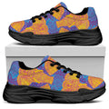 Yellow Mandala Elephant Pattern Print Black Chunky Shoes