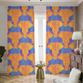 Yellow Mandala Elephant Pattern Print Dimout Pencil Pleat Curtains