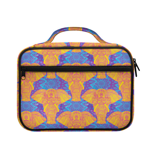 Yellow Mandala Elephant Pattern Print Briefcase Bible Bag